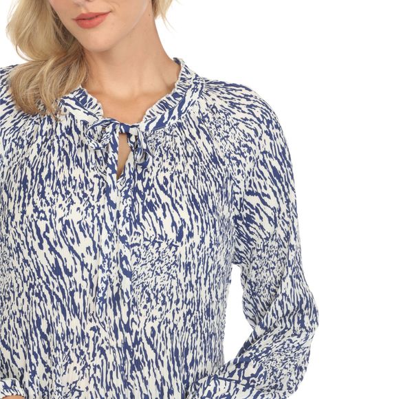 Women's Printed Peasant Chiffon Blouse - Picture 4 of 6